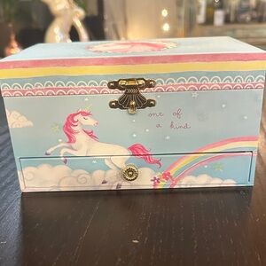 Unicorn Jewelry Box with Rainbow Design
